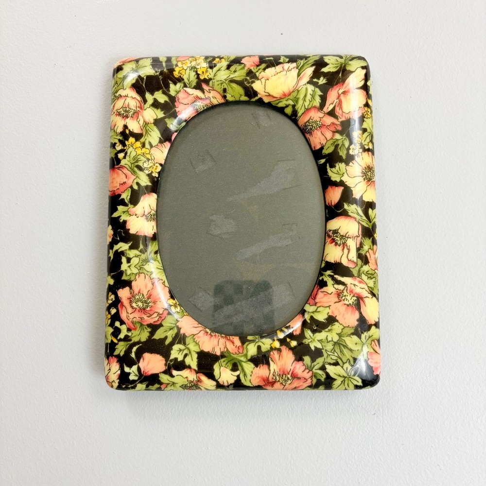 THE WESTON GALLERY Pink Poppy Floral Picture Frame 7x9 Cottagecore Whimsigoth